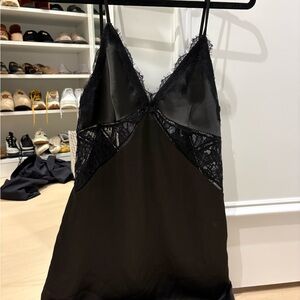 Women’s Jonathan Simkhai NoghtNight black satin and lace dress size XS